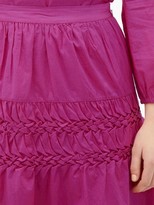 Thumbnail for your product : Merlette New York Castell Smocked Cotton-lawn Skirt - Dark Pink