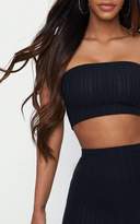Thumbnail for your product : PrettyLittleThing Shape Grey Ribbed Bandeau Crop Top