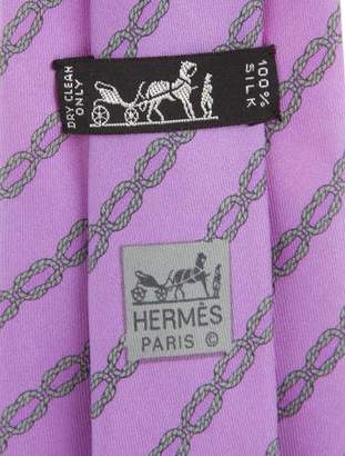 Hermes Rope Print Silk Tie