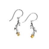 Thumbnail for your product : House of Fraser Azendi Silver & gold vermeil rose earrings