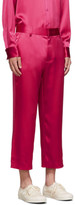 Thumbnail for your product : Sies Marjan Pink Crinkled Satin Cropped Alex Trousers