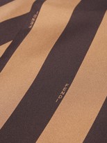 Thumbnail for your product : Fendi Striped Logo-print Silk-satin Scarf - Brown