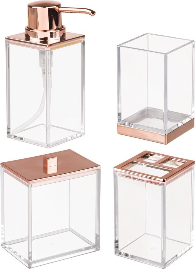 mDesign Plastic Bathroom Vanity Organizers, Set of 4, Light Pink/Rose Gold ShopStyle