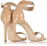 Thumbnail for your product : Stuart Weitzman Backup Tiz Adobe Aniline Nude Patent Leather Sandals