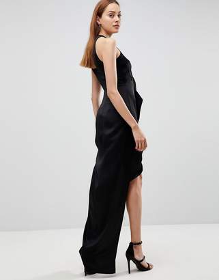 Aq/Aq Aq Aq Tall Tall Wrap Front Maxi Dress With Asymmetric Split Detail