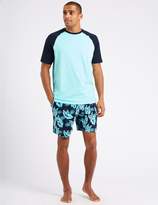 Thumbnail for your product : Marks and Spencer Pure Cotton Printed Pyjama Shorts Set