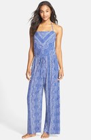 Thumbnail for your product : Robin Piccone Print Halter Jumpsuit Cover-Up
