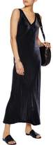 Thumbnail for your product : DKNY Merino Wool-Trimmed Velvet Maxi Dress