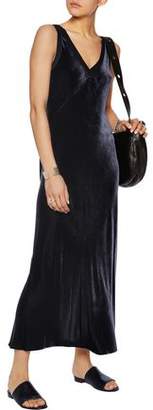 DKNY Merino Wool-Trimmed Velvet Maxi Dress