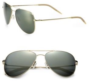 Oliver Peoples Kannon 59mm Double-Bridge Aviator Sunglasses