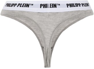 Philipp Plein Logo Embroidered Thong