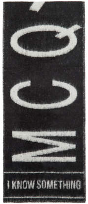 McQ Black Brushed Logo Scarf