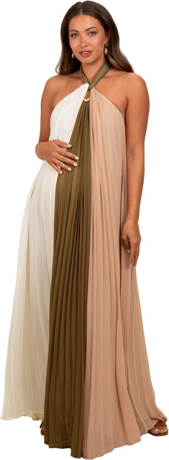 Halter Maxi Pleated | ShopStyle