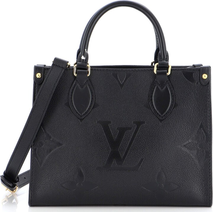 Louis+Vuitton+OnTheGo+Tote+MM+Black+Leather for sale online