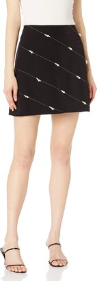 Milly Women's Pearl Embroidery on Cady Skirt