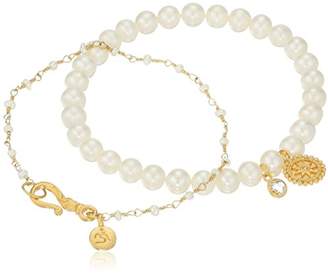 Satya Jewelry Freshwater Pearl Om Mandala Bracelet Set
