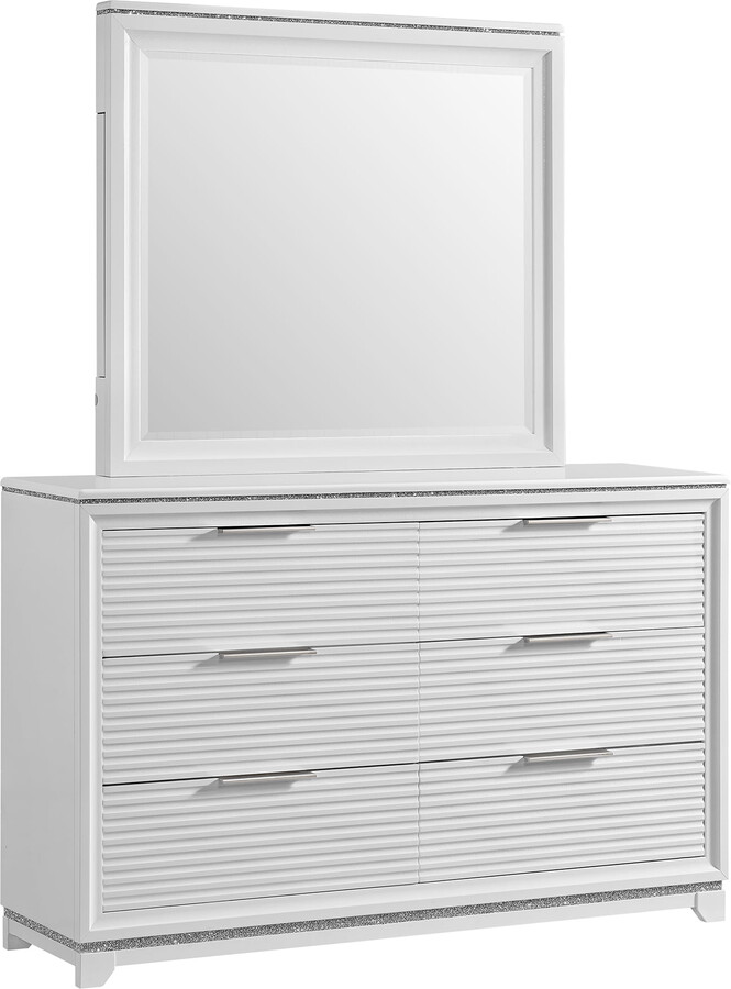 Picket House Furnishings Xena Dresser and Mirror Set in White