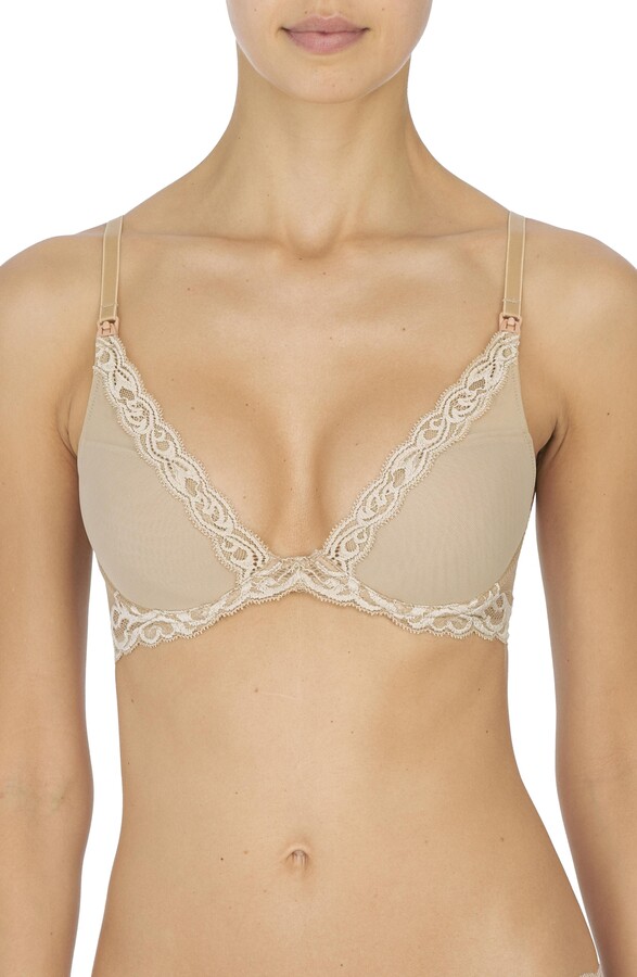 Natori Feathers Lace Plunge Nursing T-Shirt Bra