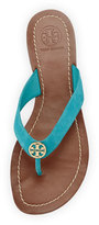 Thumbnail for your product : Tory Burch Thora Suede Logo Thong Sandal, Bermuda Teal
