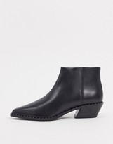 Thumbnail for your product : ASOS DESIGN Ariana leather western chelsea boots in black