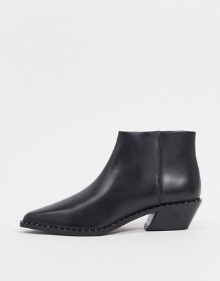 ASOS DESIGN Ariana leather western chelsea boots in black