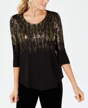 macy's gold sequin top