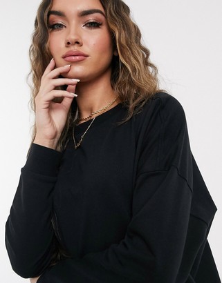 ASOS DESIGN sweat dress with front pocket in black