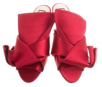 No.21 Rosso Satin Knotted Slide Sandals w/ Tags
