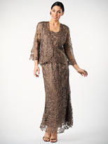 Thumbnail for your product : Soulmates C710 Three Pieces 3/4 Bell-Sleeve Jacket Top And A-Line Skirt Set