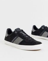 Thumbnail for your product : Jack and Jones suede trainers with contrast sole in black