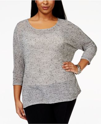Alfani Plus Size Scoop-Neck Dolman-Sleeve Top, Only at Macy's