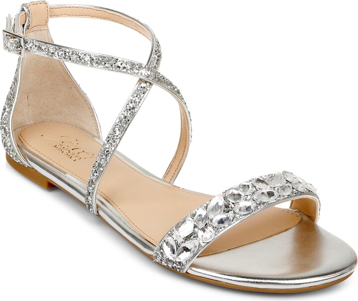 flat silver strappy sandals