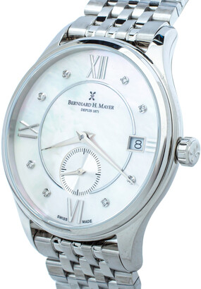 Bernhard H. Mayer Mother Of Pearl Stainless Steel Diamond Muses Women's Wristwatch 36mm