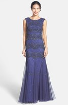 Thumbnail for your product : Adrianna Papell Beaded Mesh Gown (Regular & Petite)