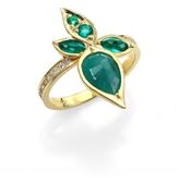 Thumbnail for your product : ila&i Roxanna Emerald, Diamond & 14K Yellow Gold Leaf Ring