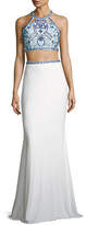 Thumbnail for your product : Faviana Beaded Two-Piece Stretch Jersey Gown