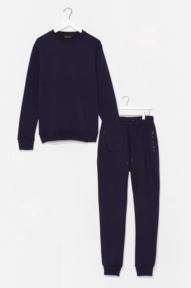 Nasty Gal Womens The Real You Jumper and Joggers Lounge Set - Navy - L