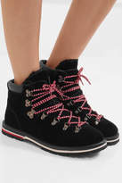 Thumbnail for your product : Moncler Blanche Shearling-lined Velvet Ankle Boots