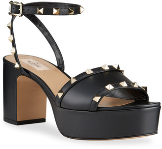 Valentino Garavani Rockstud Ankle-Strap Platform Sandals - ShopStyle