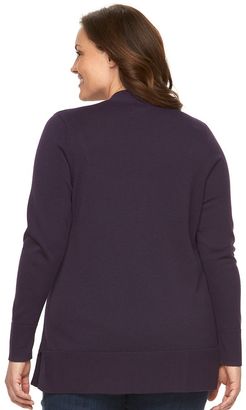 Croft & Barrow Plus Size Essential Solid Open-Front Cardigan