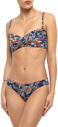 Jets Kindred Twist-front Printed Bandeau Bikini Top