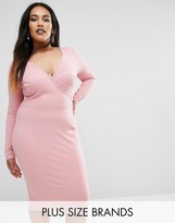 Thumbnail for your product : Club L Plus Wrap Dress In Rib