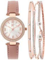 Thumbnail for your product : INC International Concepts Women's May Blush Leather Strap Watch and Bangle Set 30mm, Created for Macy's