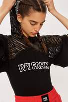 Thumbnail for your product : Ivy Park Mesh Logo Hooded Bodysuit