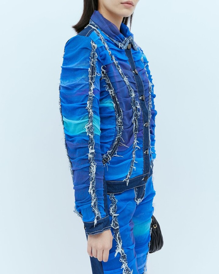 Paula Canovas Del Vas Mesh Detail Denim Jacket