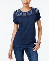 Thumbnail for your product : Style and Co Embroidered Short-Sleeve Top, Created for Macy's