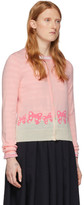 Thumbnail for your product : COMME DES GARÇONS GIRL Girl Pink and White Disney Edition Ribbons Cardigan
