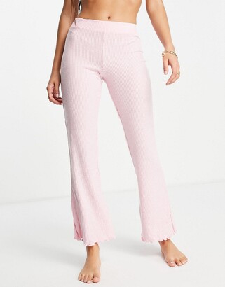 ASOS DESIGN mix & match lounge super-soft ribbed flare pants with