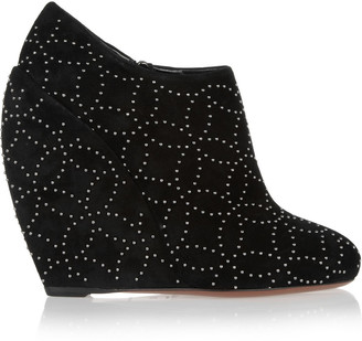 Alaia Studded suede wedge ankle boots