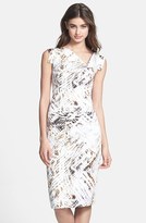 Thumbnail for your product : Black Halo 'Jackie' Print Stretch Sateen Sheath Dress